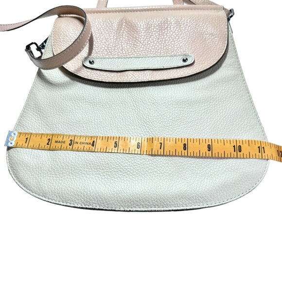 Vittoria Napoli Crossbody Bag Pebble Leather Blush Taupe Satchel Adjustable Gift - Picture 3 of 11